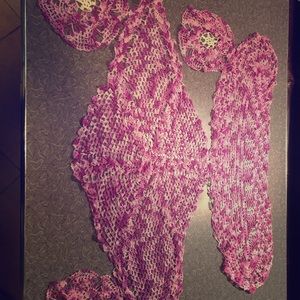 handmade purple/pink/white doilies